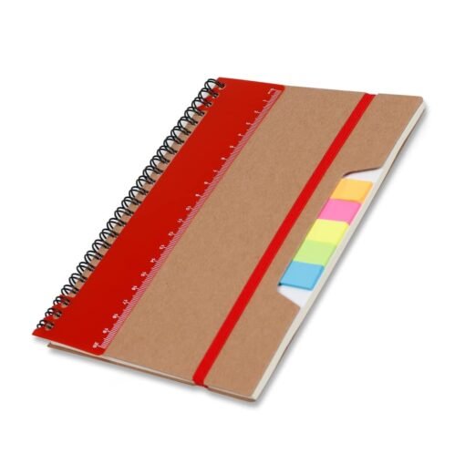 CADERNO P/ ANOT. KRAFT COM ELASTICO SPX-14692 NA COR VERMELHO