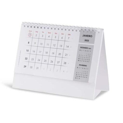 CALENDARIO DE MESA ANO 2023 SPX-P@14796 NA COR BRANCO OU TRANSPARENTE