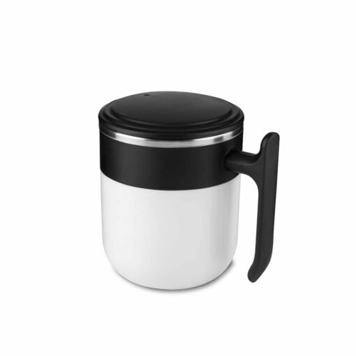 CANECA PLÁSTICA COM INOX 350 ML SPX-14770 NA COR BRANCO OU TRANSPARENTE