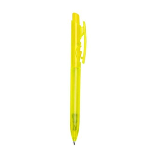 CANETA PLÁSTICA FLUORESCENTE SPX-01097F NA COR BRANCO