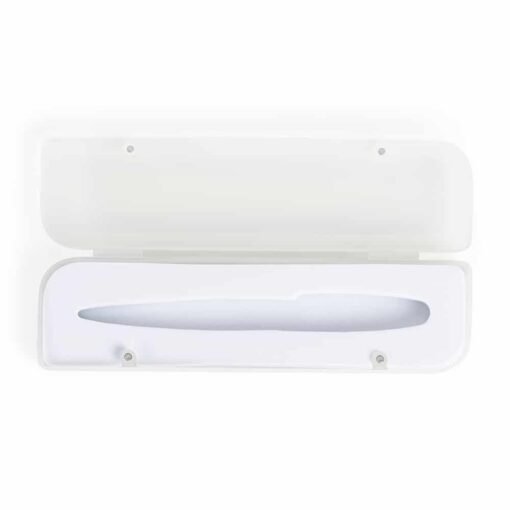 ESTOJO PLASTICO P/ 1 CANETA  SPX-14513 NA COR BRANCO OU TRANSPARENTE