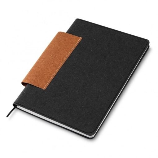 CADERNO EM COURO C/ PORTA CANETA SPX-14700 NA COR PRATA