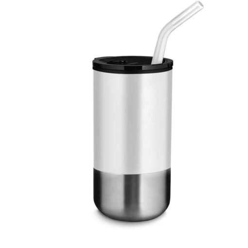 COPO INOX COM CANUDO 500ML SPX-14997 NA COR BRANCO