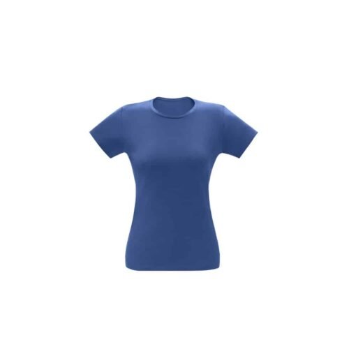 Camiseta feminina de corte cinturado em malha 100% algodão (170 g/m2) com fio 30/1 penteado.